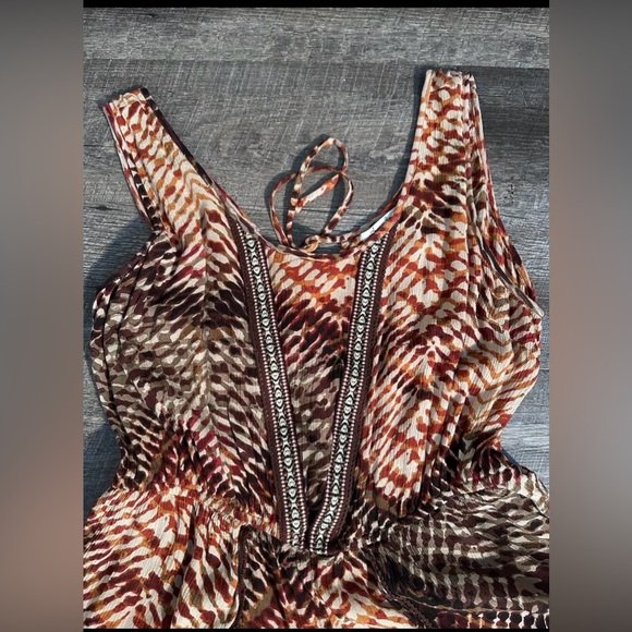 American Rag CIE Romper XL One Piece Pockets Ikat Boho Hippie Spring Summer - Picture 3 of 9